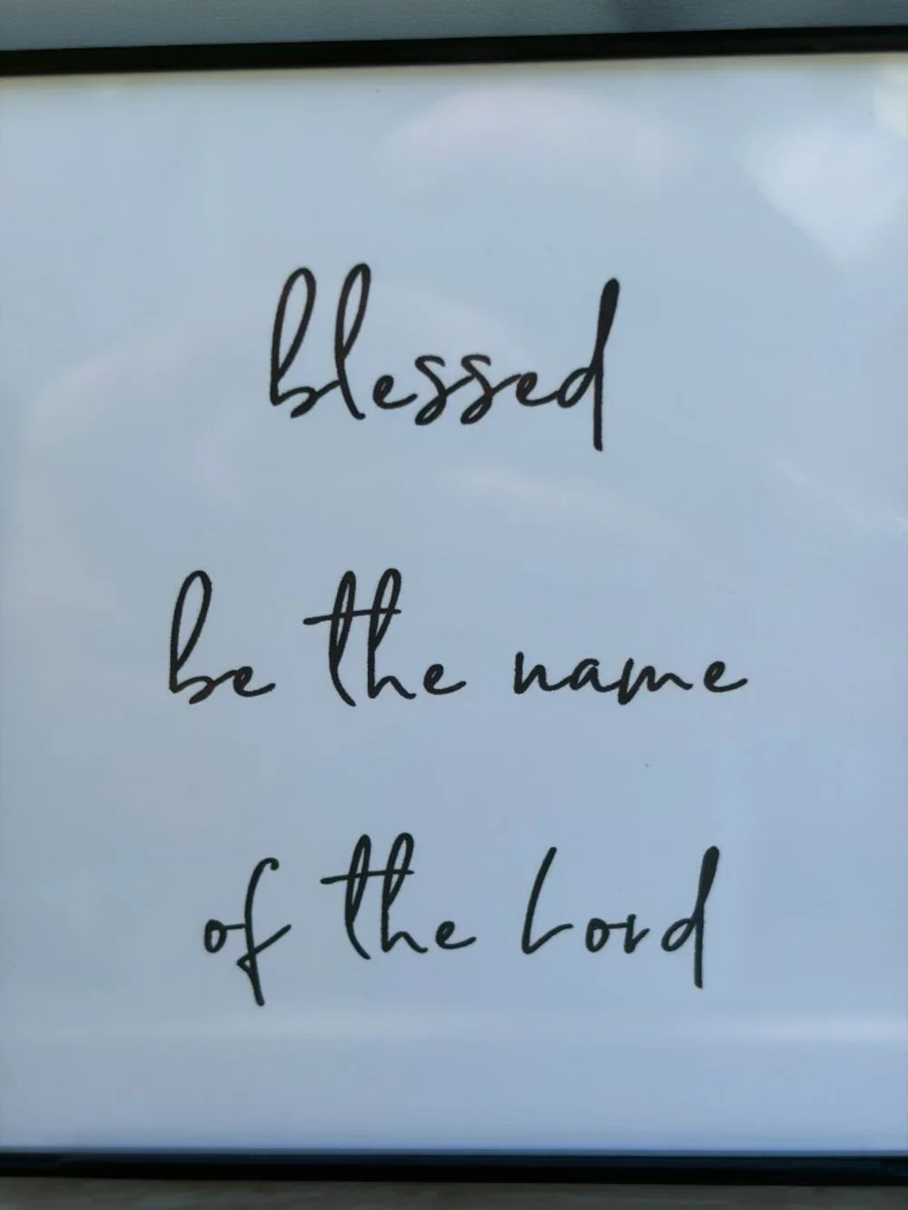 Blessed Be The Name Of The Lord Framed Art Print 4x4 Black Christian Tiered Tray